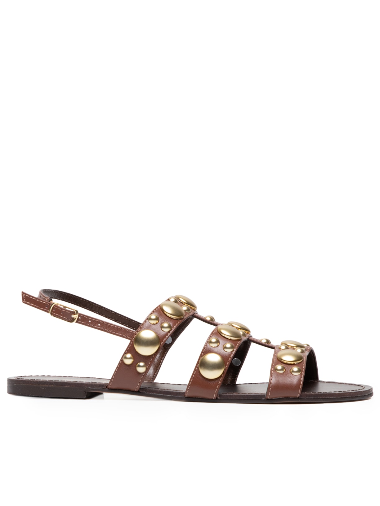 Sandália Feminina Rasteira Mix Esferas - Marrom