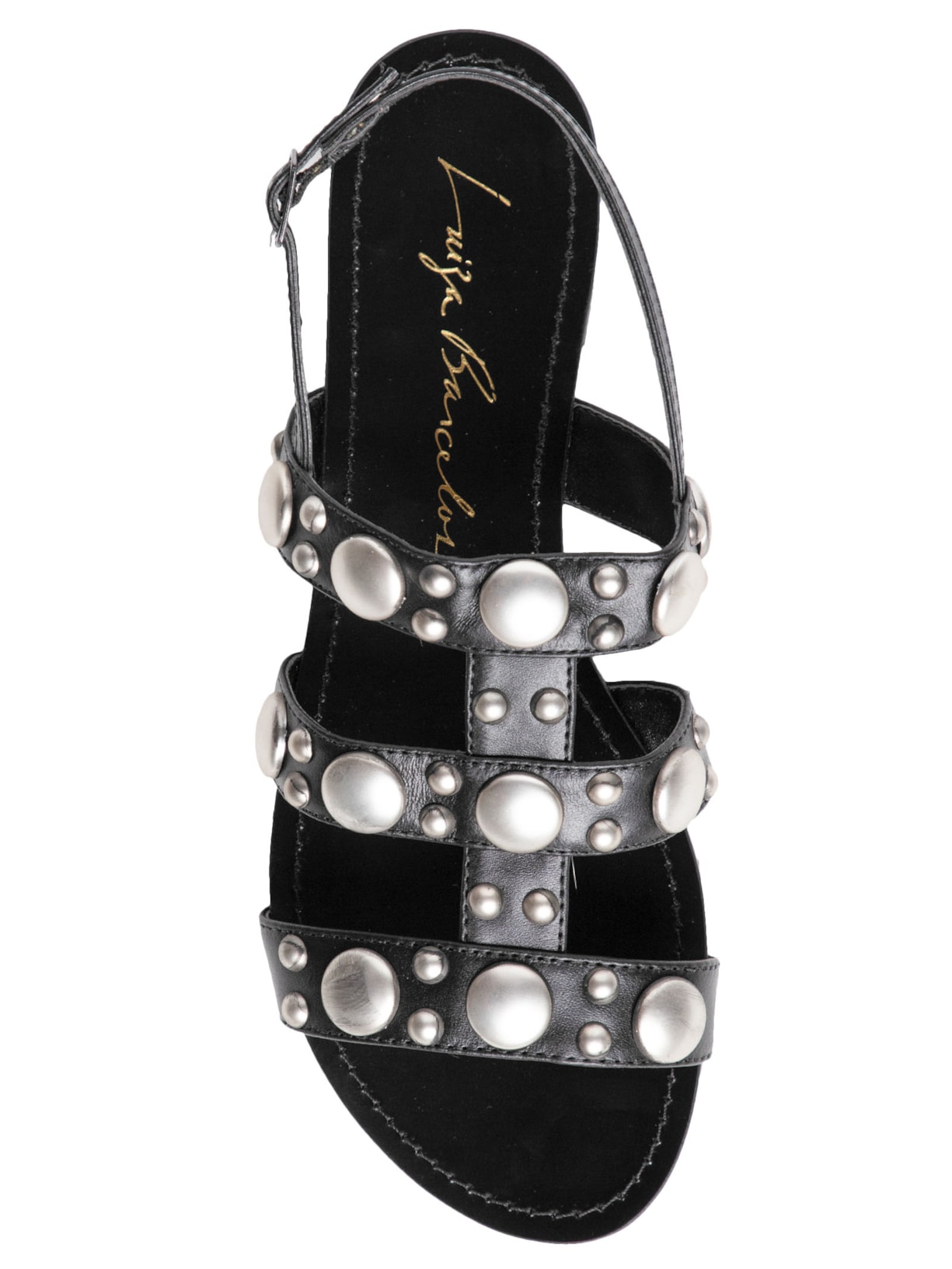 Sandália Feminina Rasteira Mix Esferas Preto Luiza Barcelos