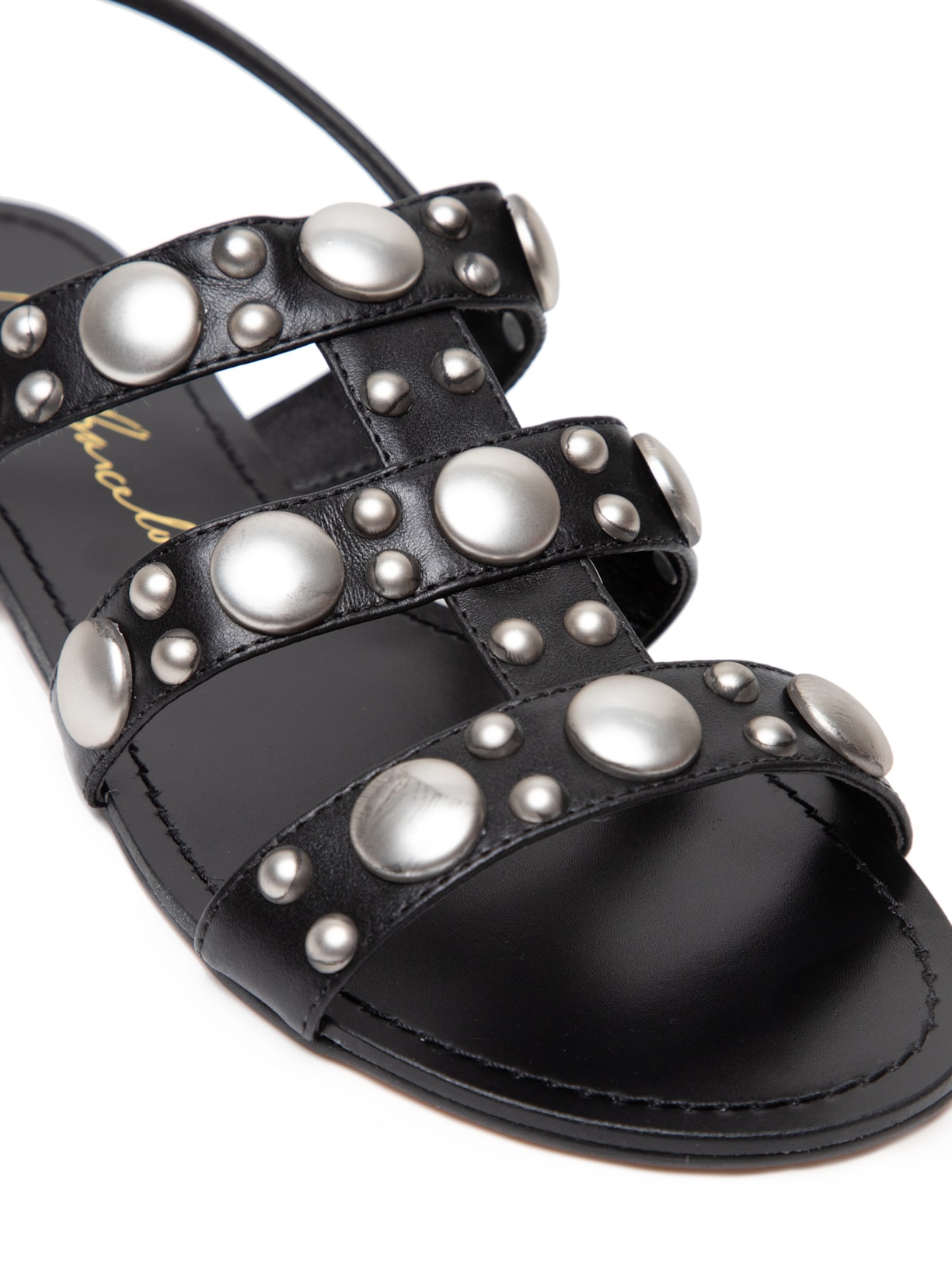 Sandália Feminina Rasteira Mix Esferas Preto Luiza Barcelos