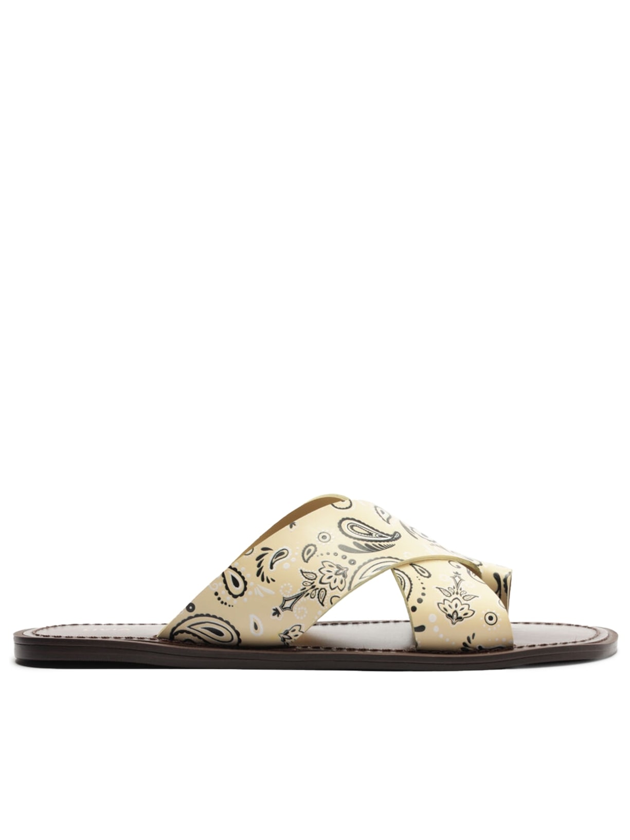 Sandália Feminina Rasteira Paisley Tiras Largas Livia - Amerelo