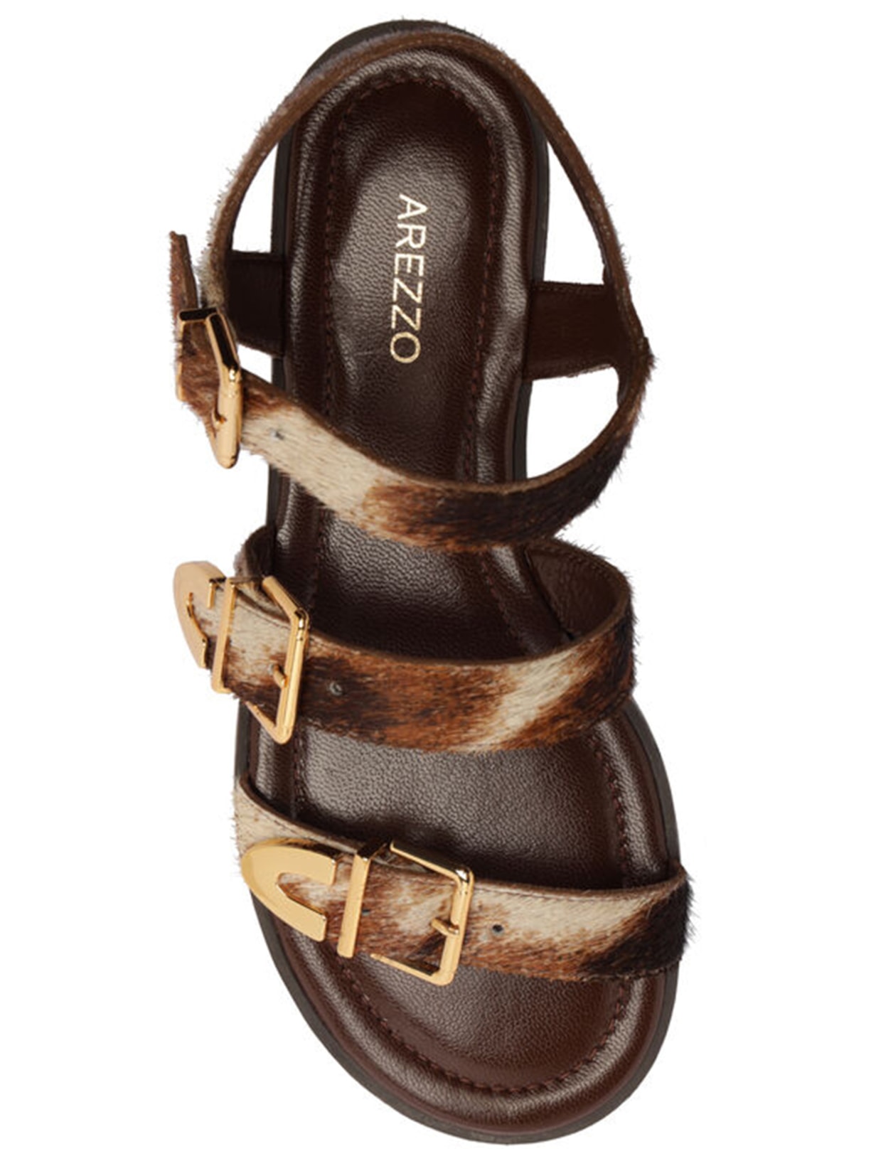 Sandália Feminina Rasteira Pelo Milka Animal Print Arezzo