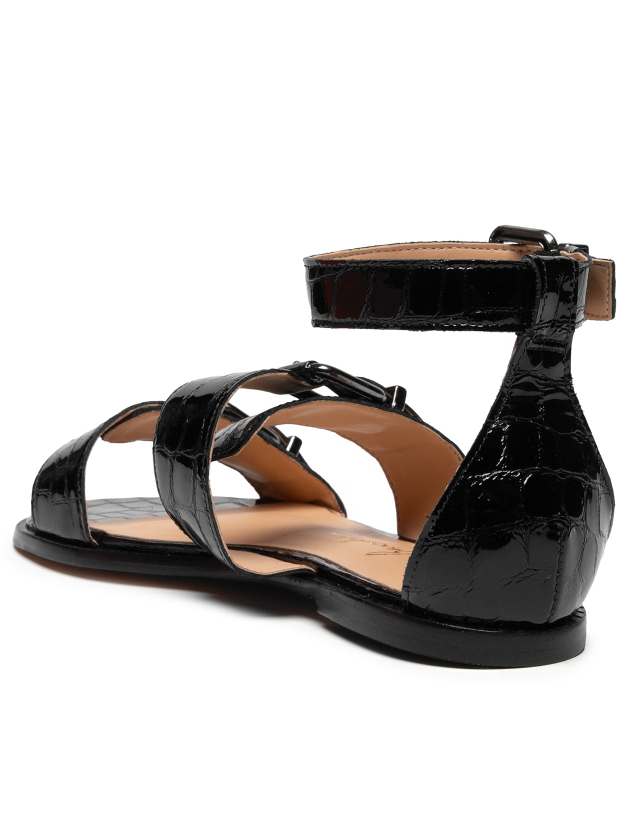 Sandália Feminina Rasteira Preto Luiza Barcelos