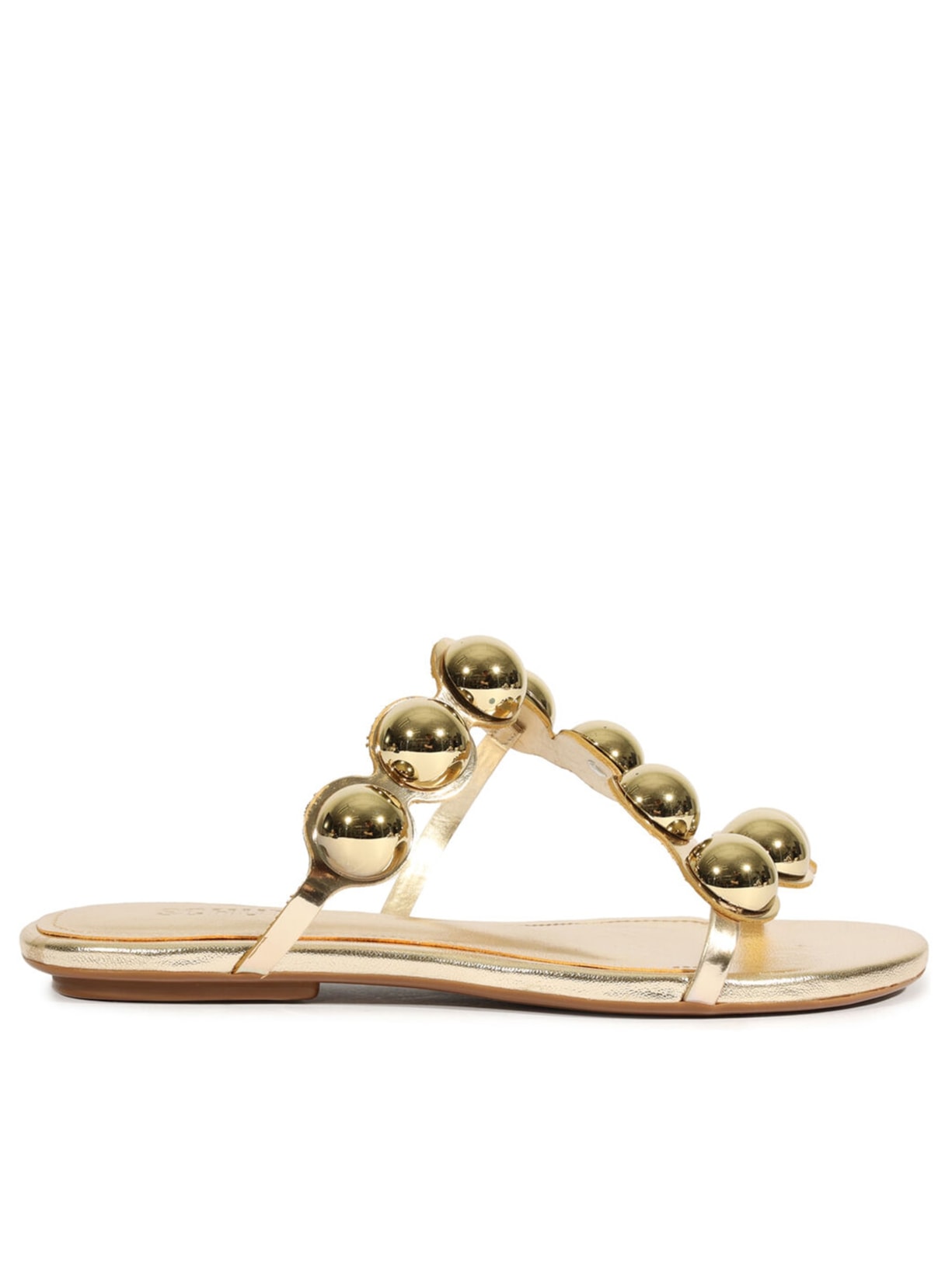 Sandália Feminina Rasteira S-Diovana Couro - Dourado