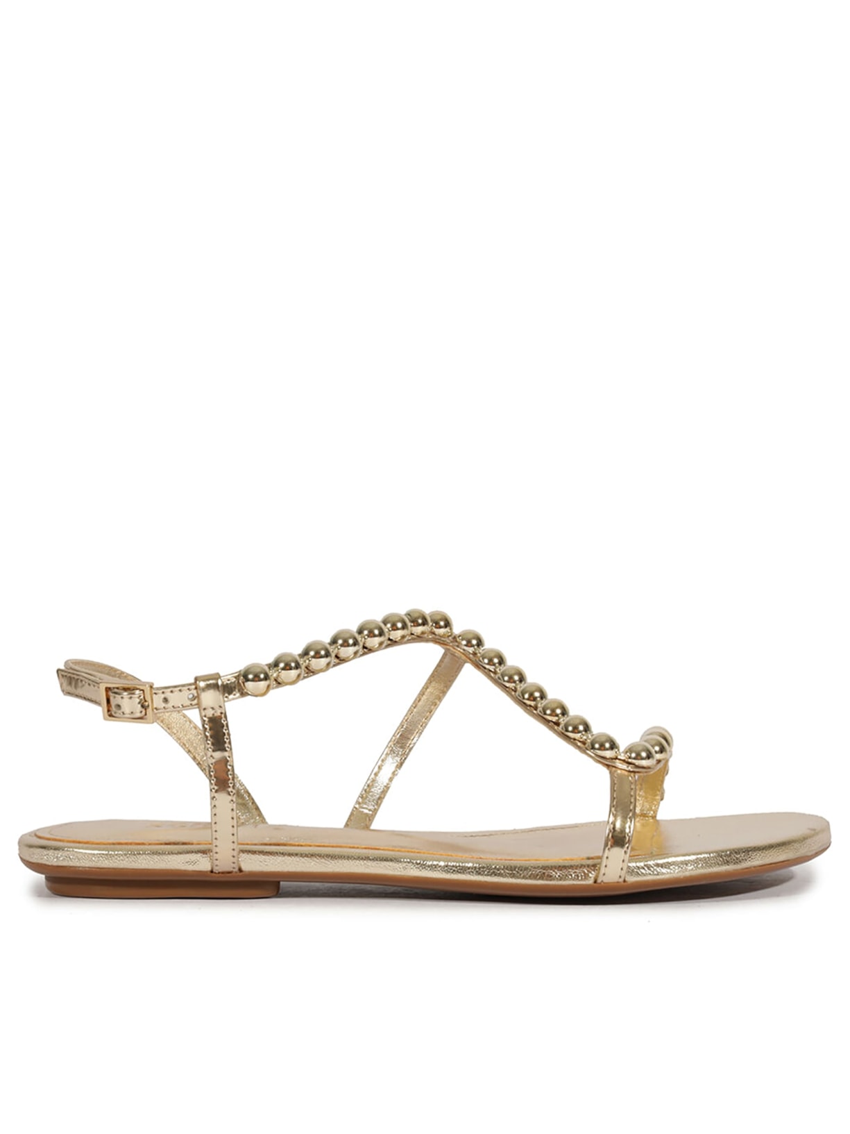 Sandália Feminina Rasteira S-Janda Couro - Dourado