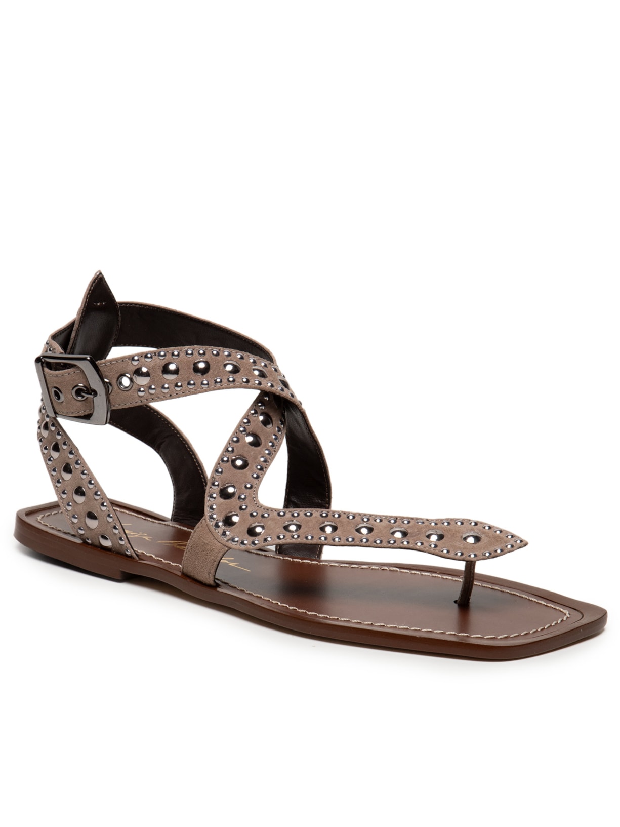 Sandália Feminina Rasteira Salermo Marrom Luiza Barcelos