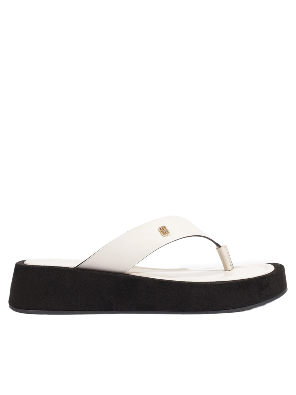 Sandália Feminina Rasteira Shop Flatform Couro Branco Schutz