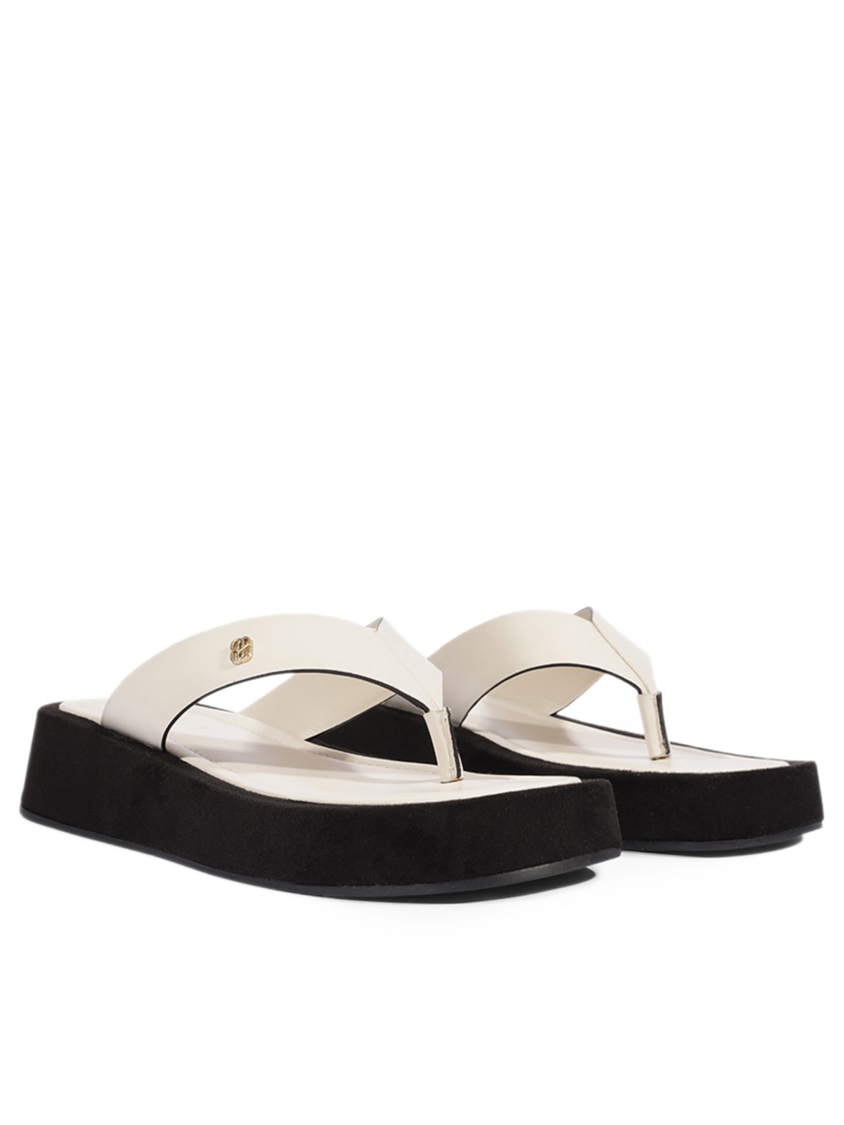 Sandália Feminina Rasteira Shop Flatform Couro Branco Schutz