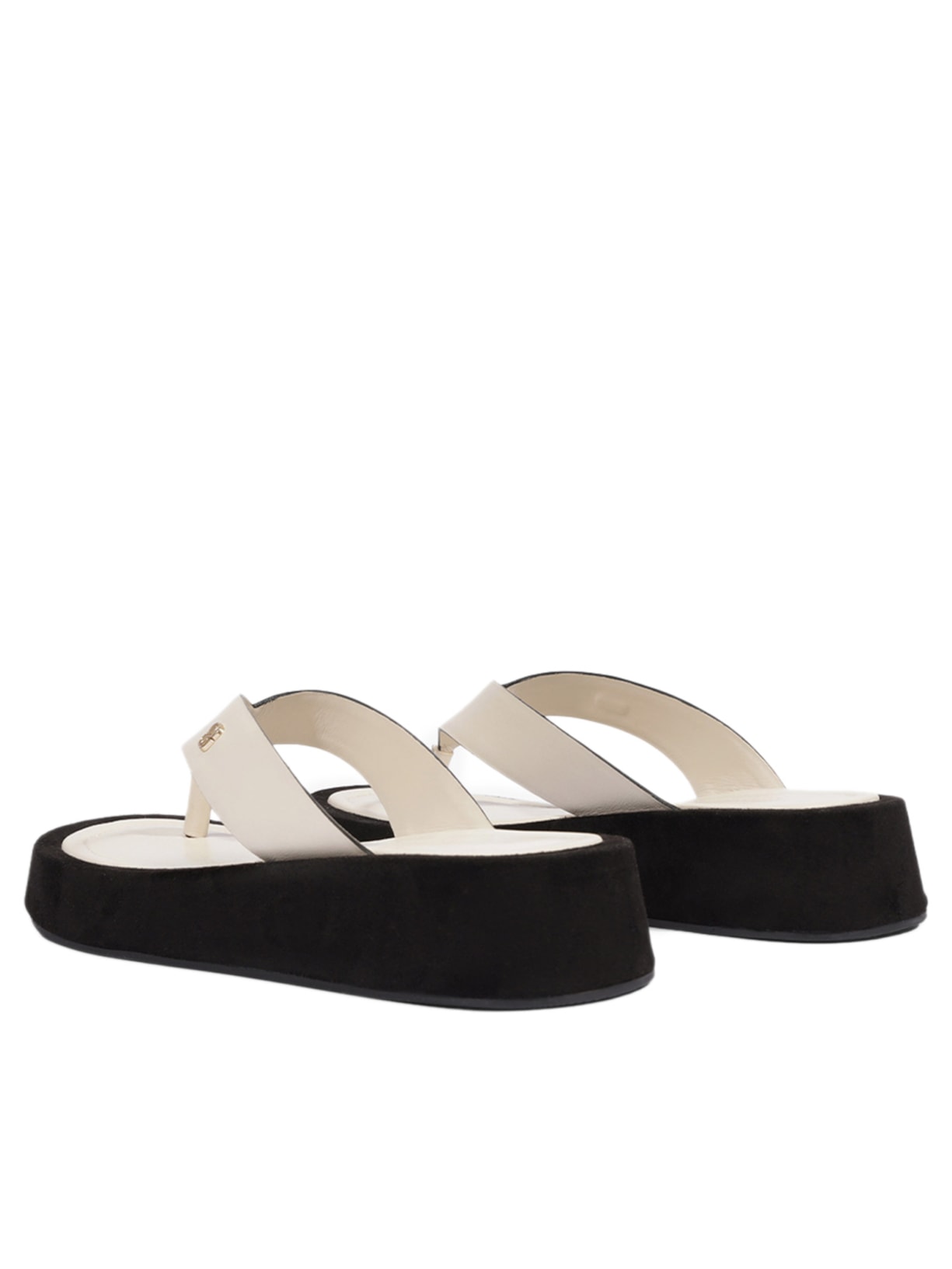 Sandália Feminina Rasteira Shop Flatform Couro Branco Schutz