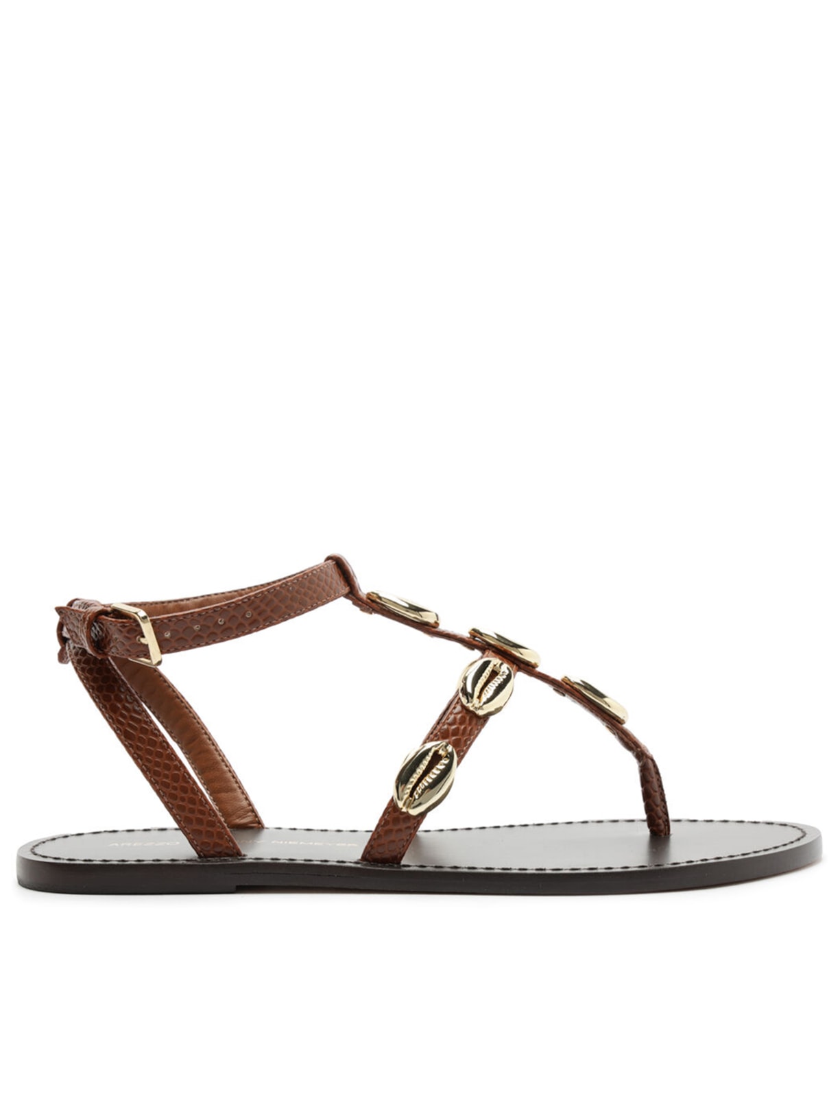 Sandália Feminina Rasteira Skin Búzios - Marrom