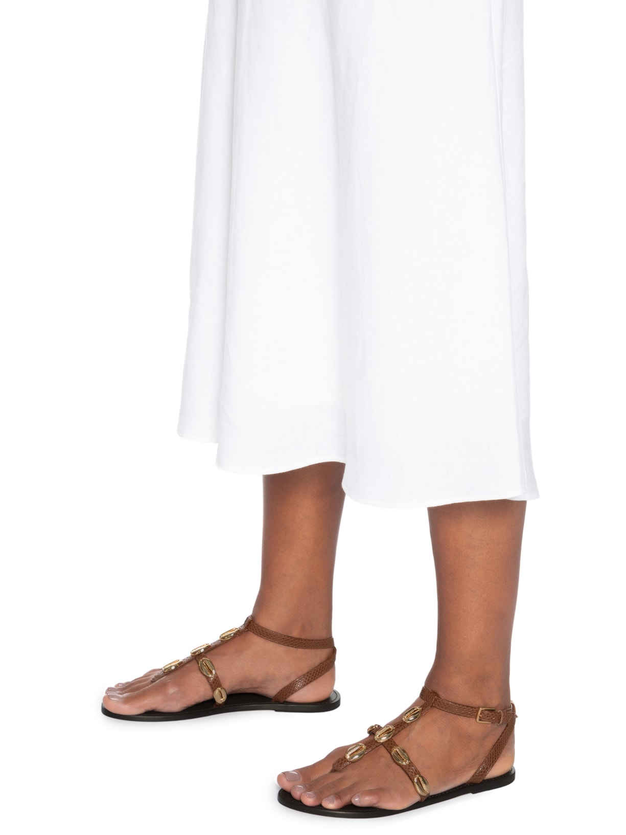 Sandália Feminina Rasteira Skin Búzios Marrom Arezzo + Lenny Niemeyer