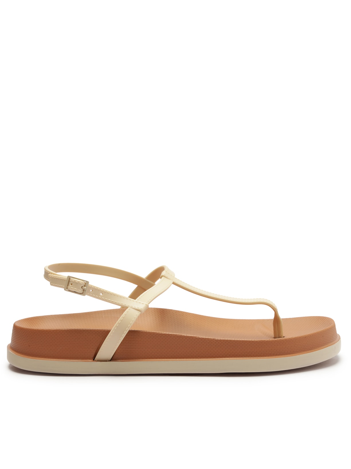 Sandália Feminina Rasteira Slim Lara - Bege