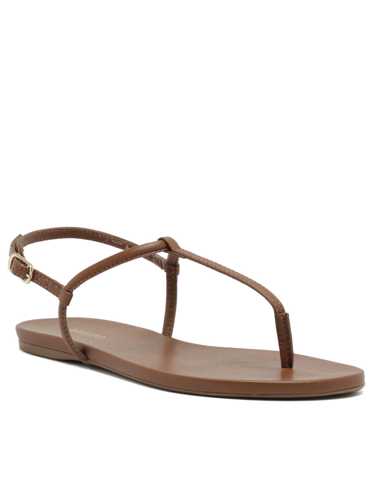 Sandália Feminina Rasteira Slim Marrom Arezzo