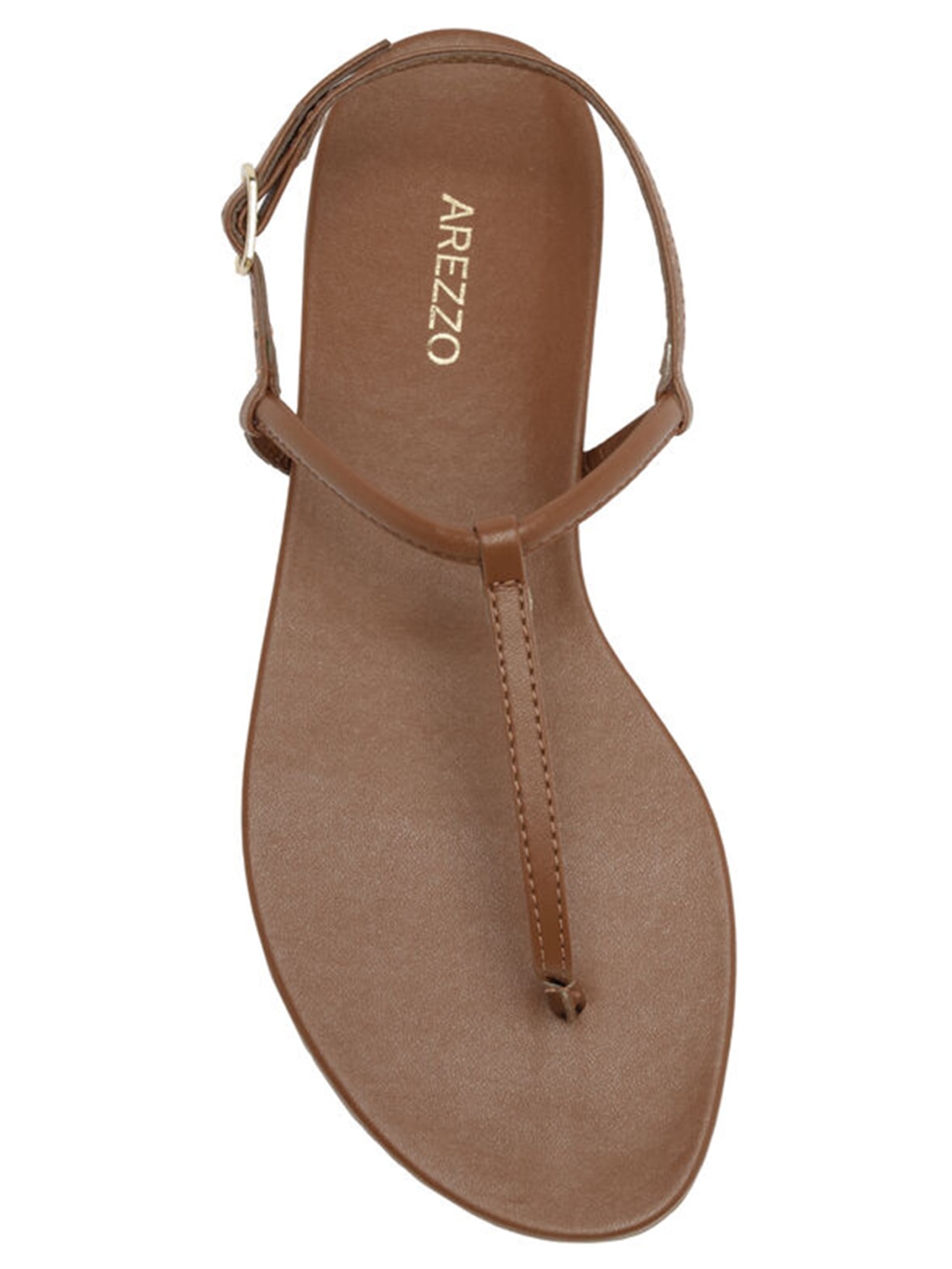 Sandália Feminina Rasteira Slim Marrom Arezzo