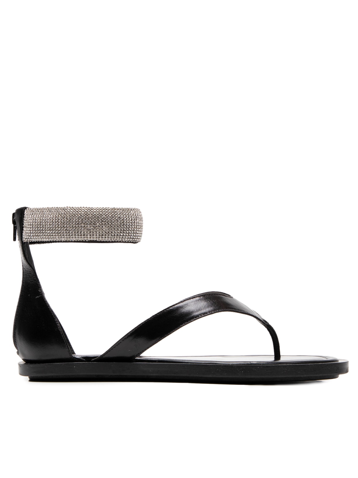 Sandália Feminina Rasteira Strass Preto '2Essential + Simone Nunes