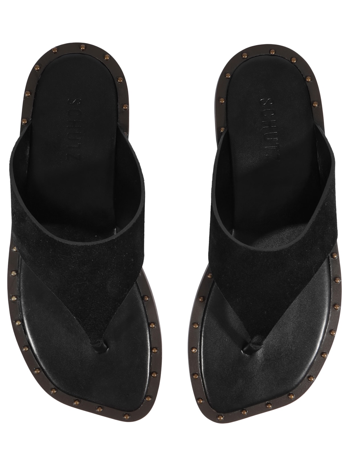 Sandália Feminina Rasteira Studs Preto Schutz
