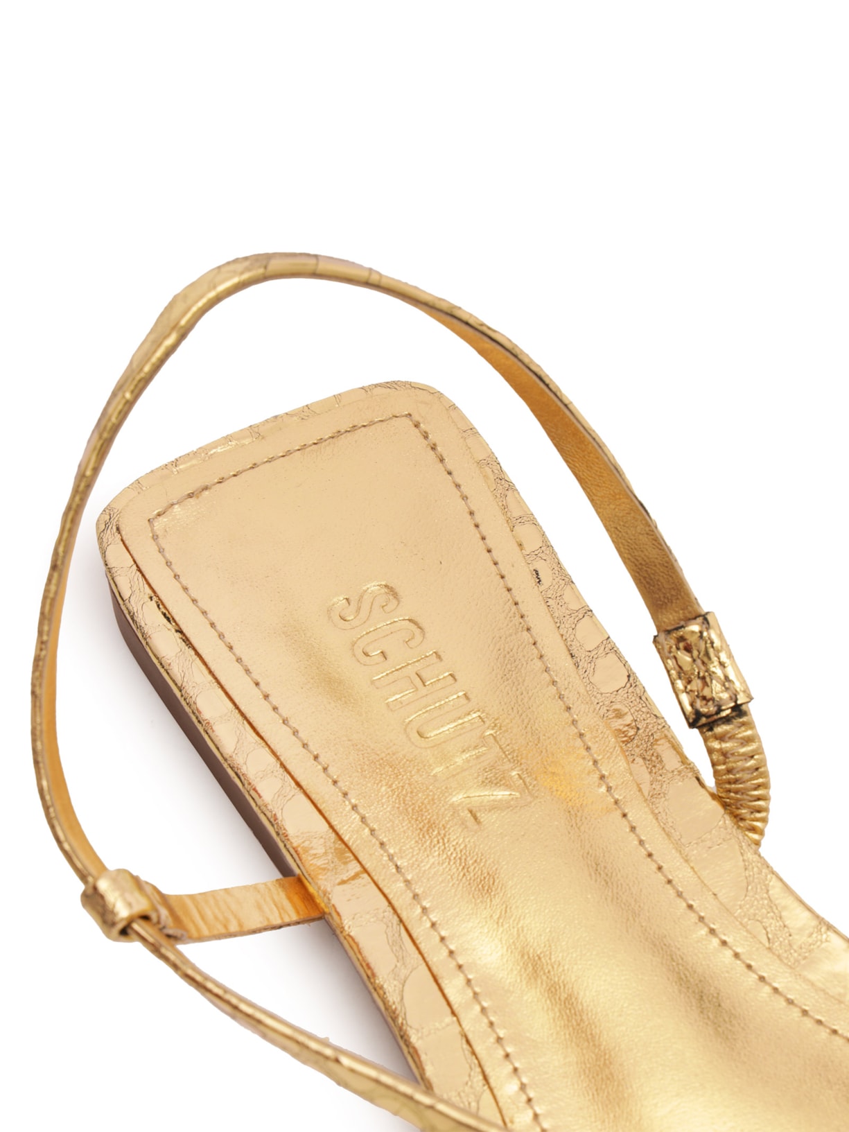Sandália Feminina Rasteira Tiras Disc Othe Dourado Schutz