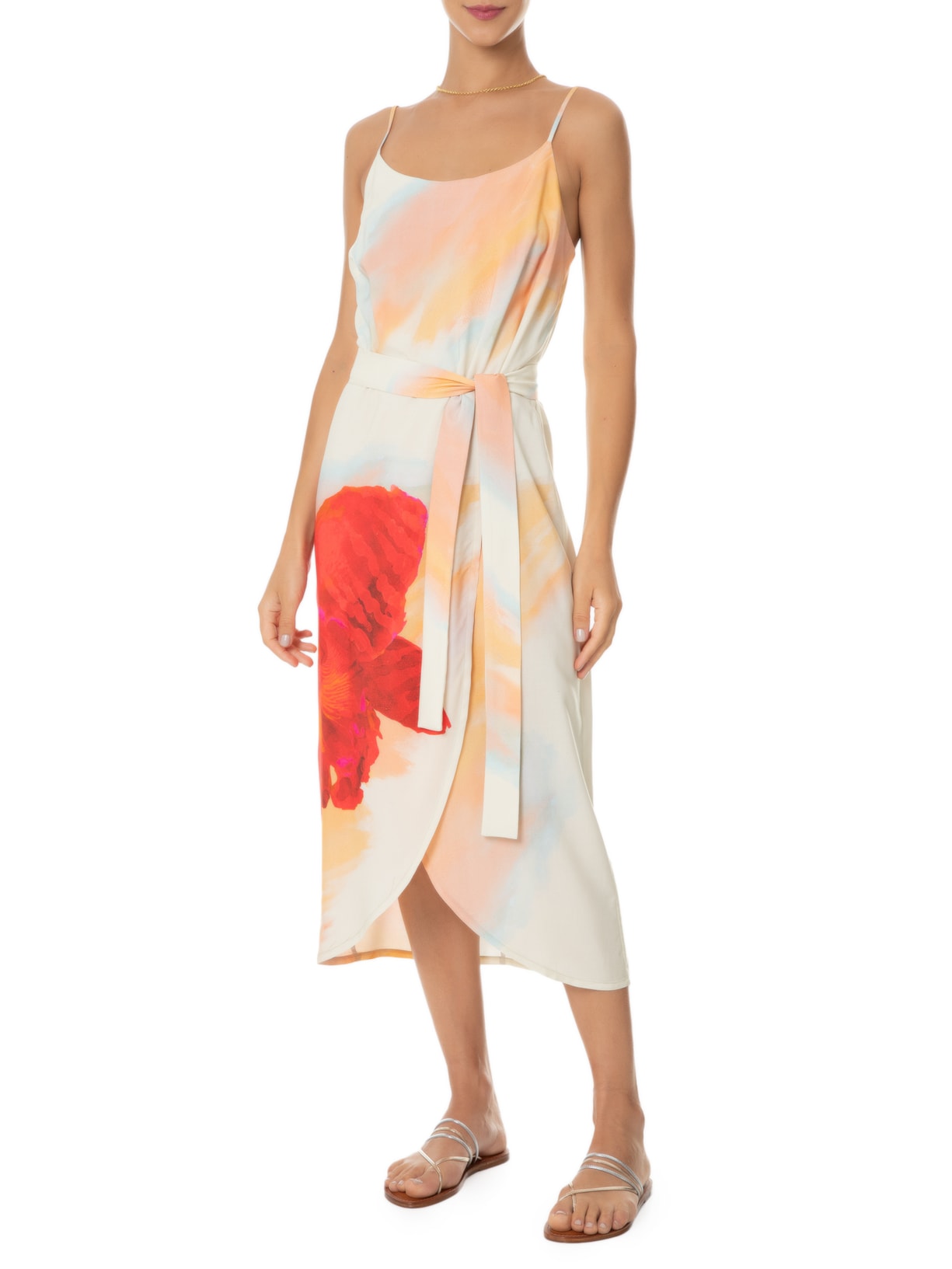 Sandália Feminina Rasteira Tiras Metalizadas Dourado Schutz