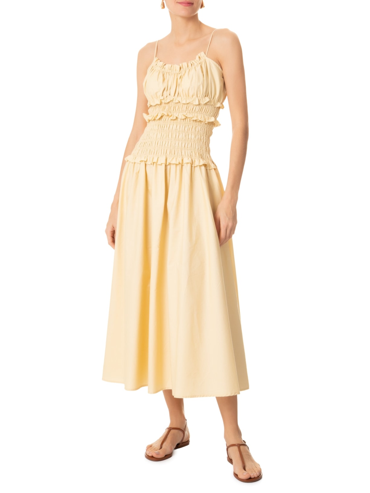 Sandália Feminina Rasteira Tiras Slim Básica Marrom Arezzo