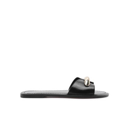 Sandália Feminina Rasteira Tourino Leather - Preto