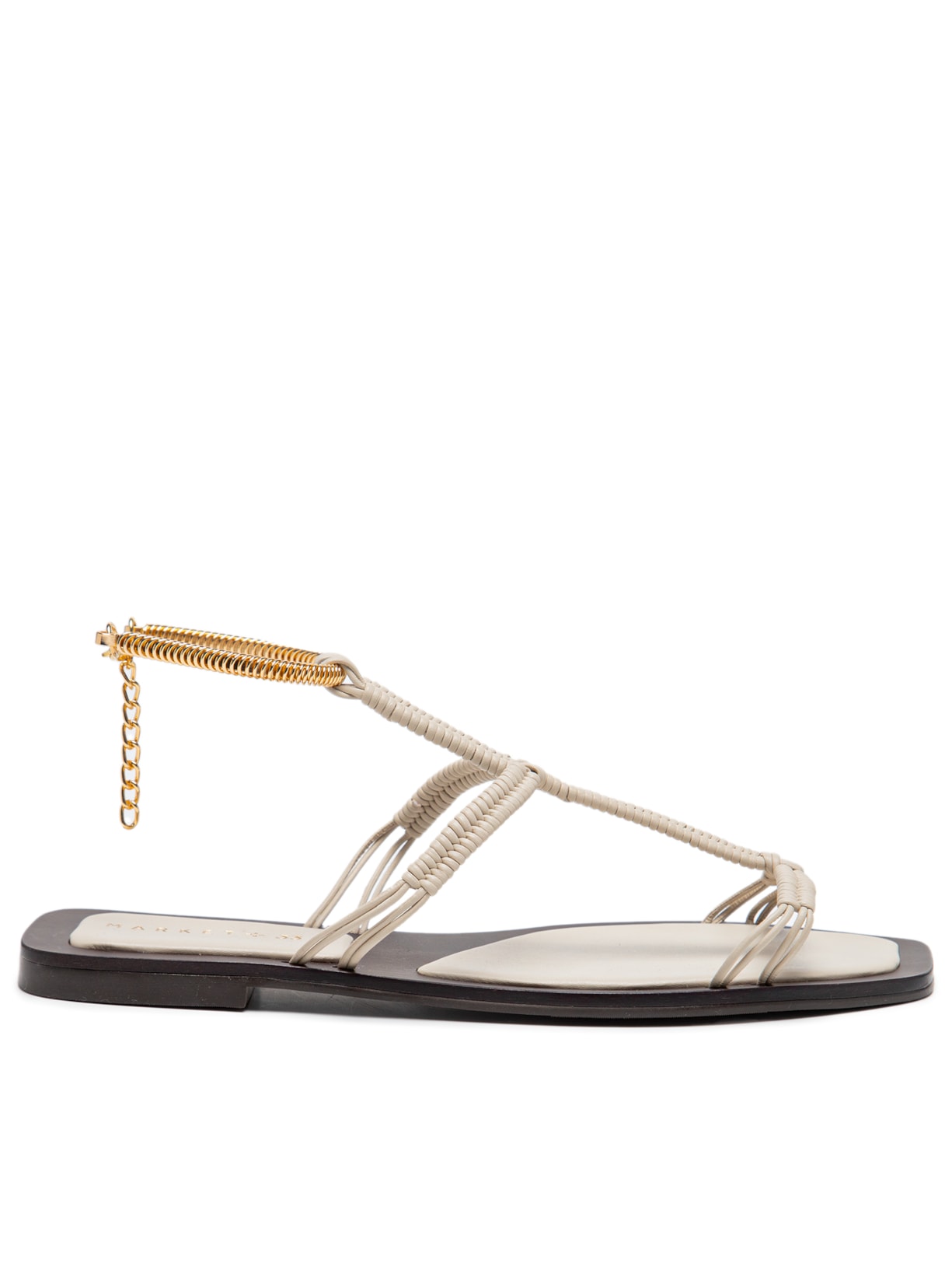 Sandália Feminina Rasteira Trançada - Bege