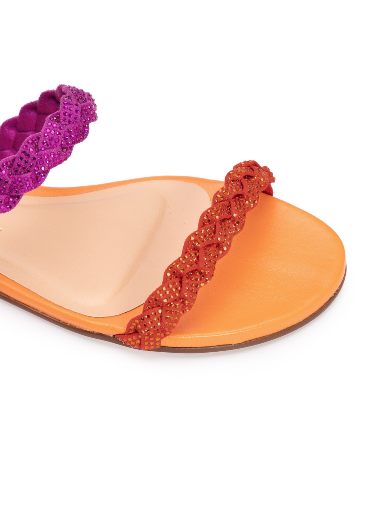 Sandália Feminina Rasteira Tranças Camurça Hotfix Luiza Barcelos