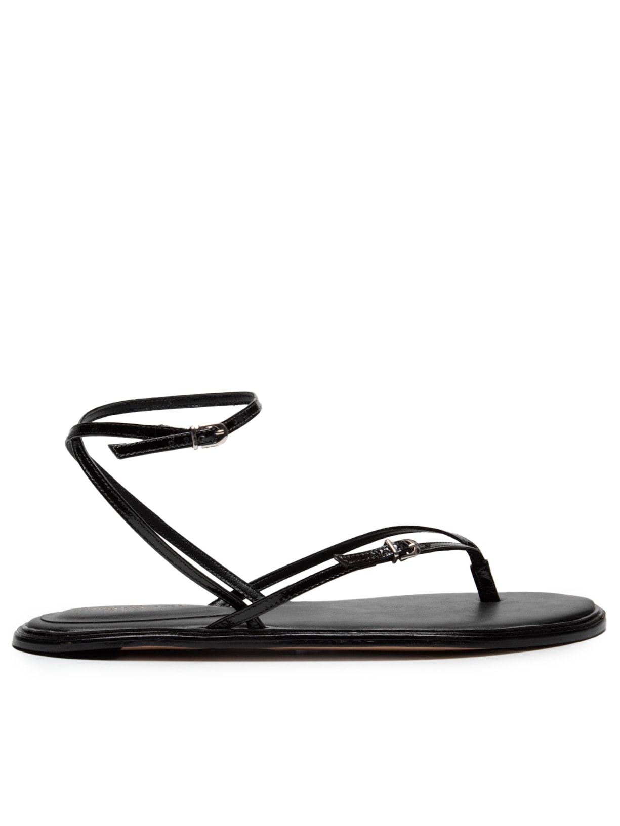 Sandália Feminina Rasteira Verniz Show - Preto