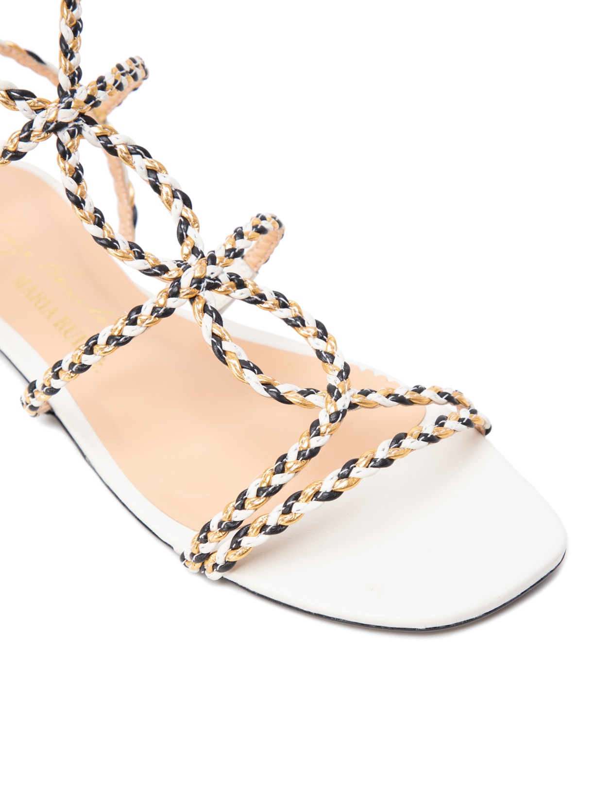 Sandália Feminina Rasteiras Tiras Trançadas Off White Luiza Barcelos + Maria Rudge