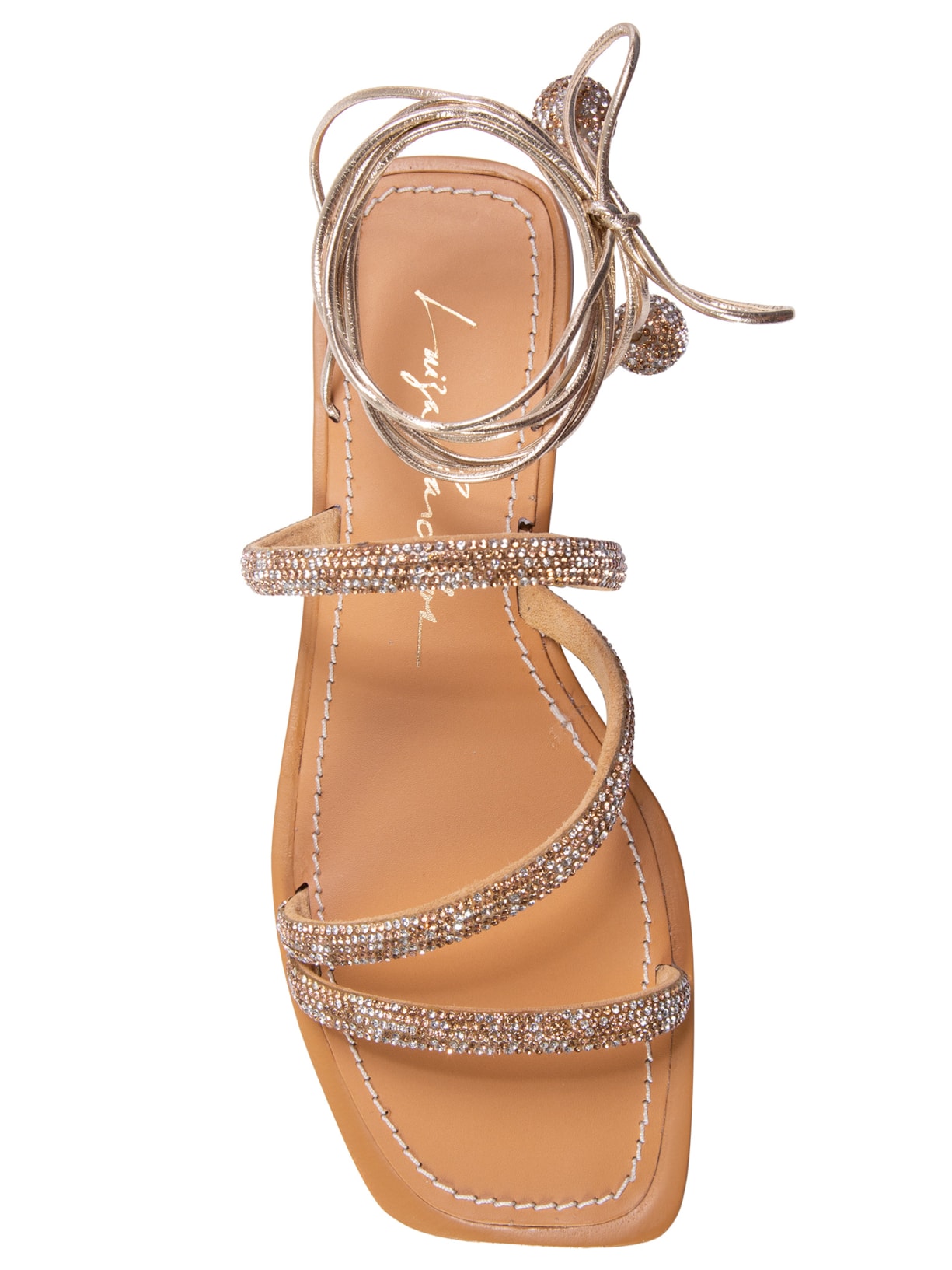 Sandália Feminina Salermo Blush Metalc Dourado Luiza Barcelos