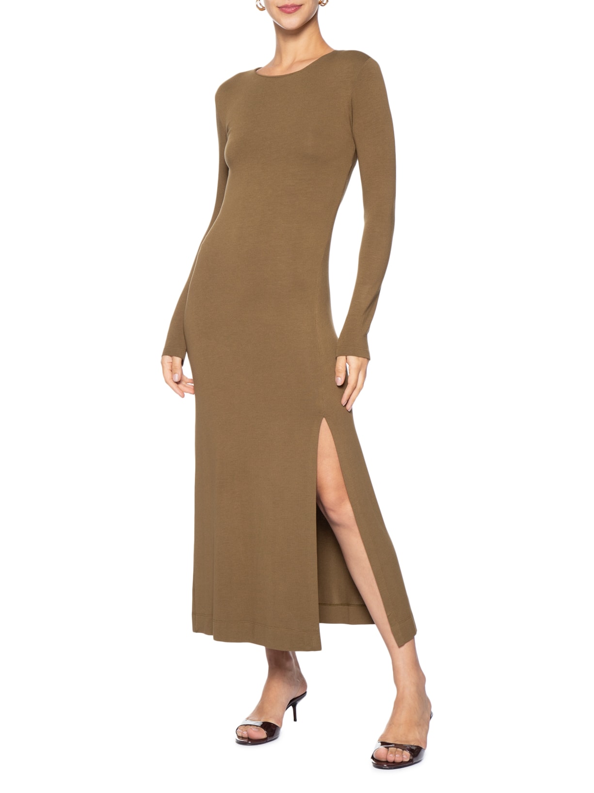Sandália Feminina Sally Mid Couro Marrom Schutz