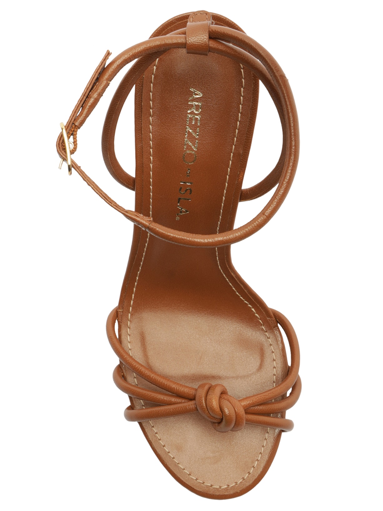 Sandália Feminina Salto Alto Bambu Isla Marrom Arezzo + Isla