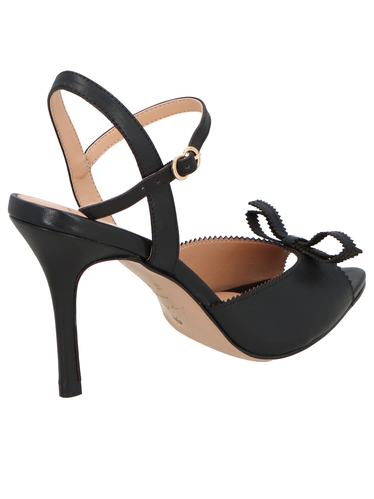 Sandália Feminina Salto Alto Fino Em Couro Preto Luiza Barcelos