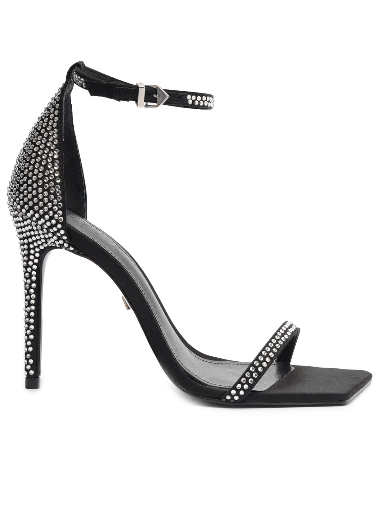 Sandália Feminina Salto Alto Jenna Cetim - Preto