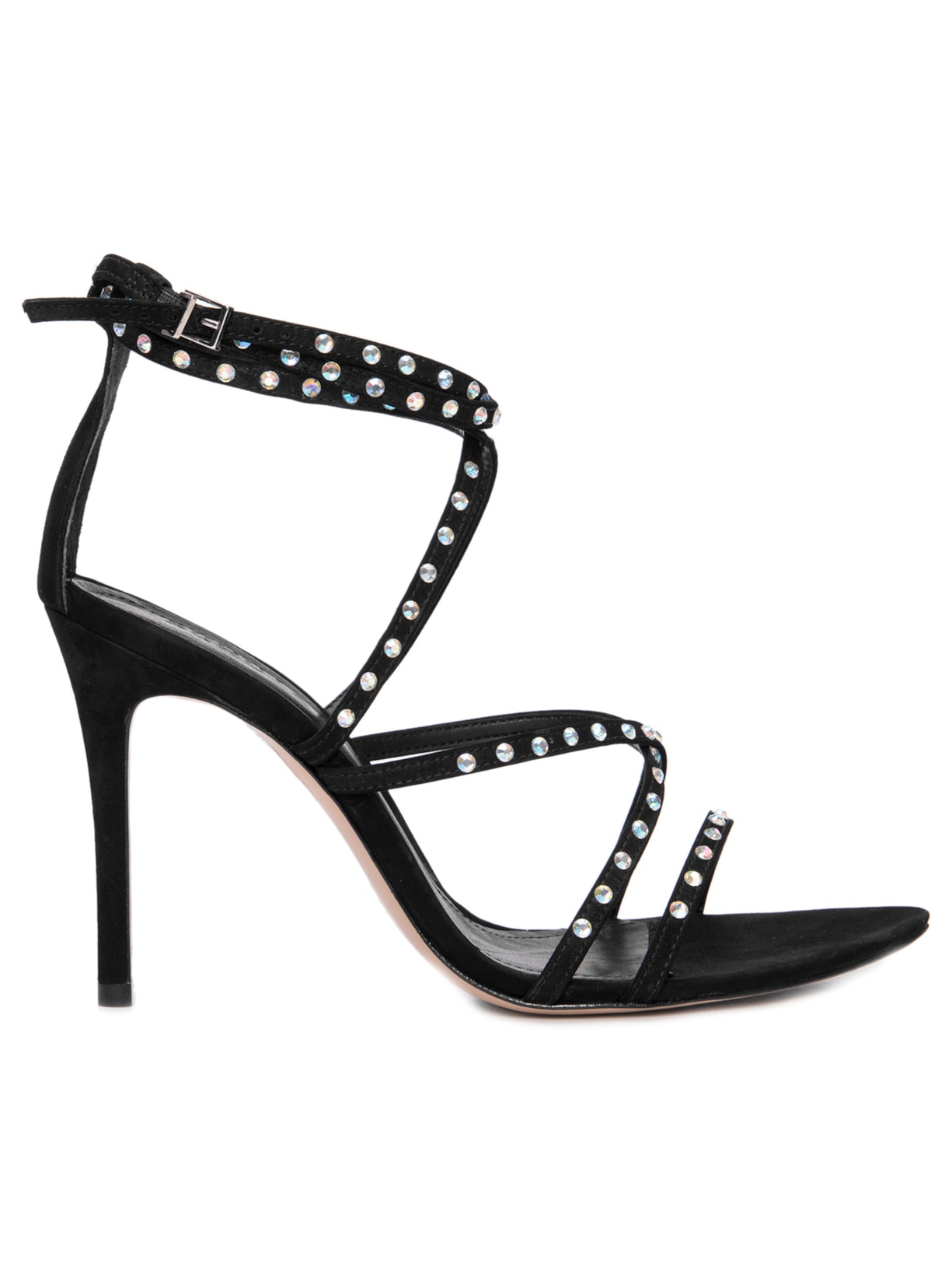 Sandália Feminina Salto Alto Nobuck - Preto