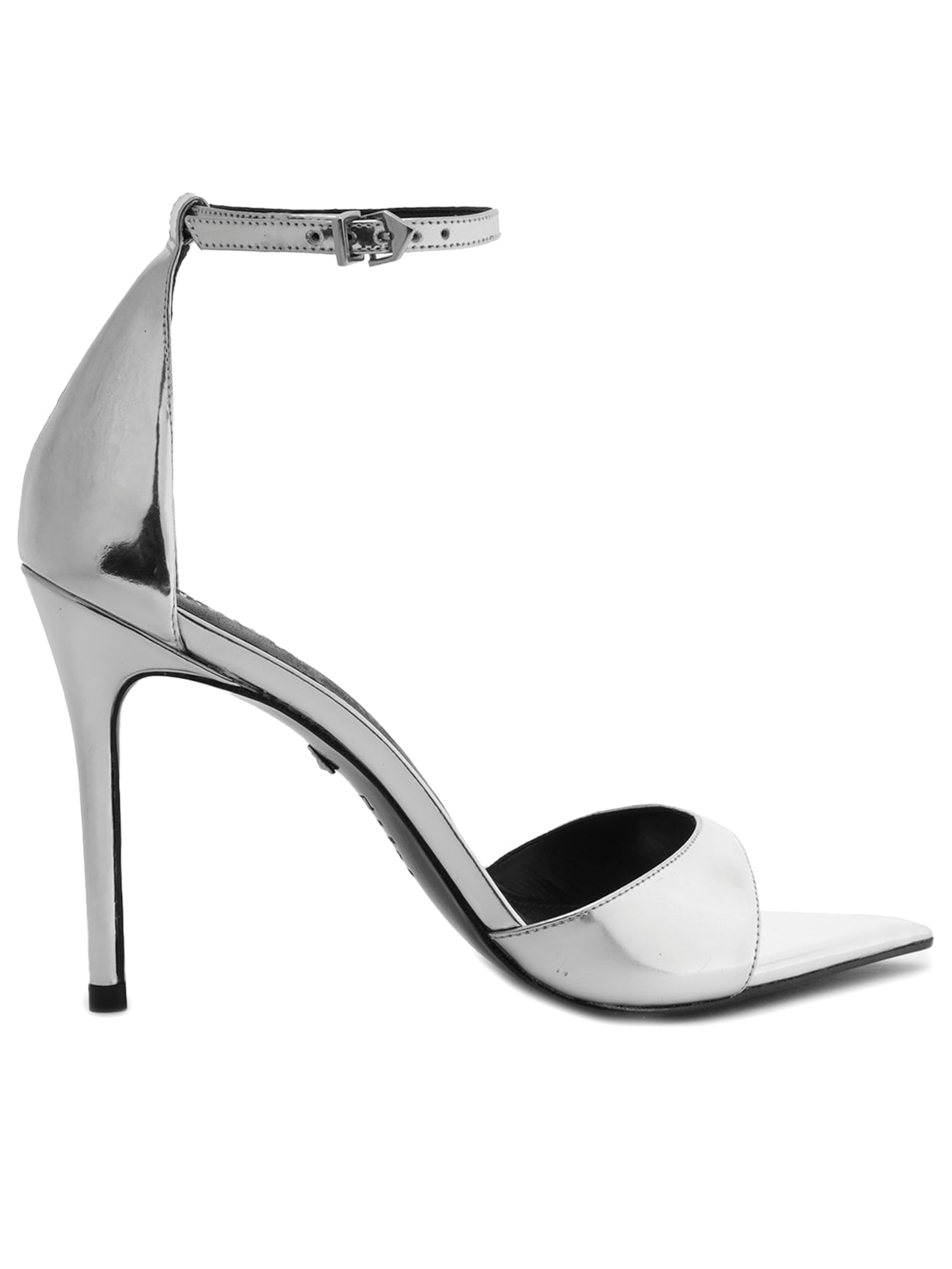 Sandália Feminina Salto Alto Pamela Verniz - Prata