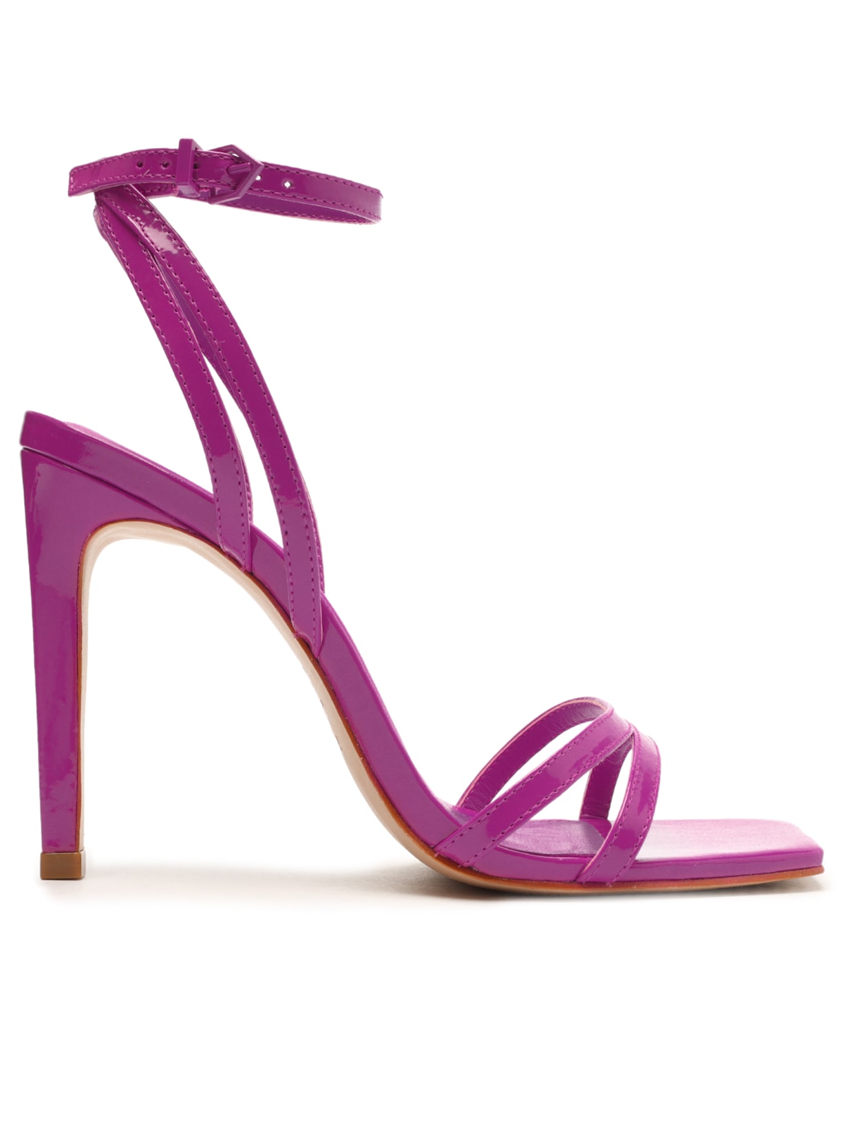 Sandália Feminina Salto Alto Verniz - Rosa