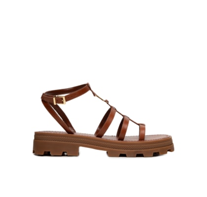 Sandália Feminina Salto Baixo Atanado Prime - Marrom