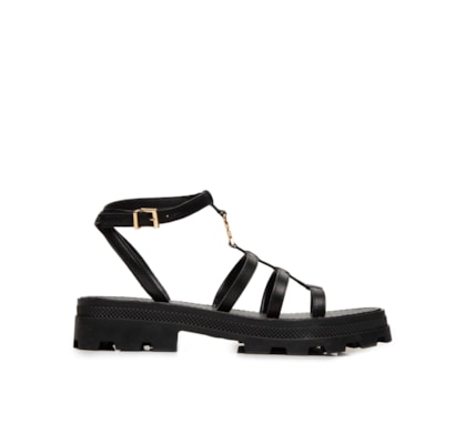 Sandália Feminina Salto Baixo Atanado Prime - Preto