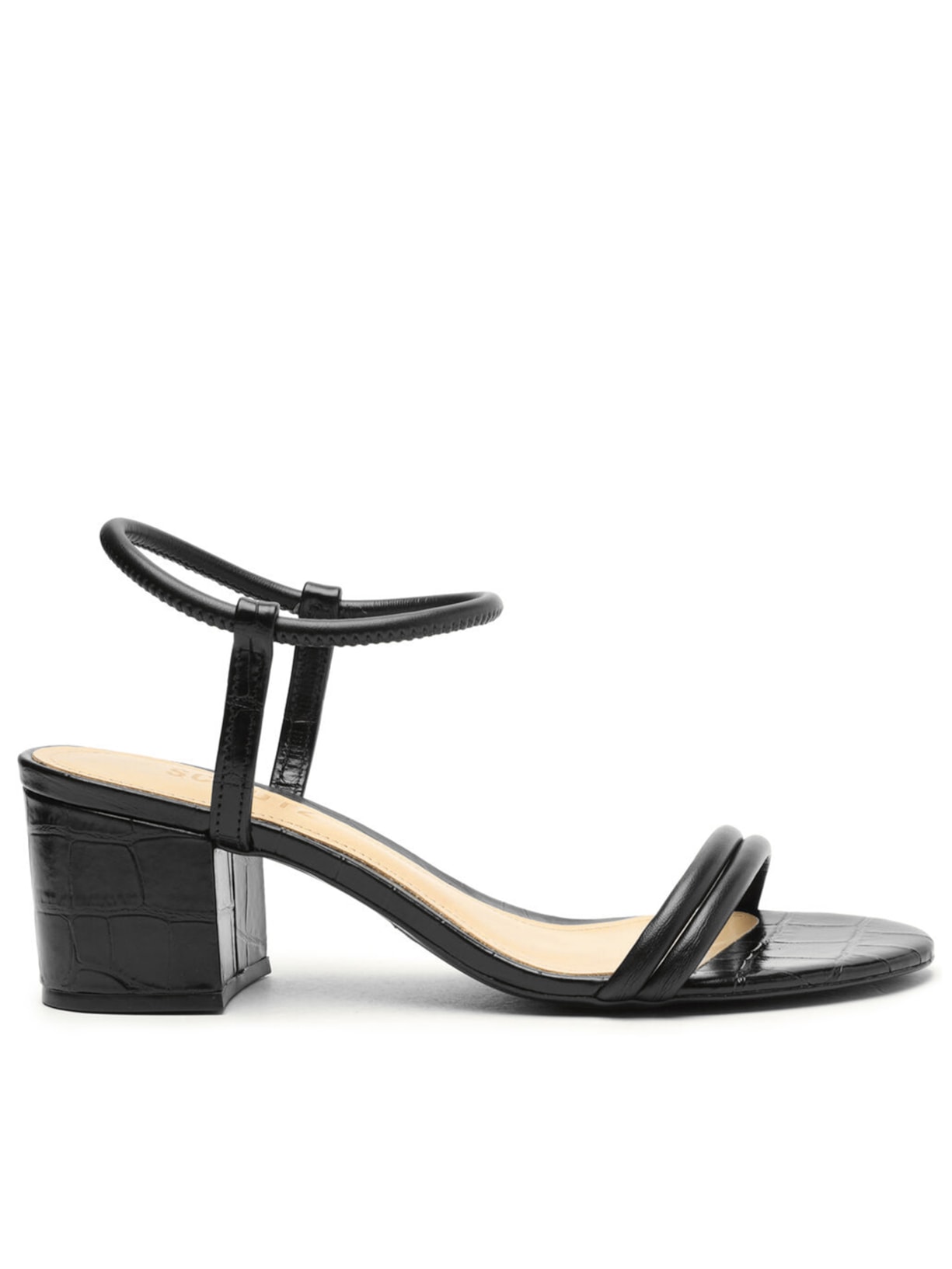 Sandália Feminina Salto Bloco Carmen - Preto