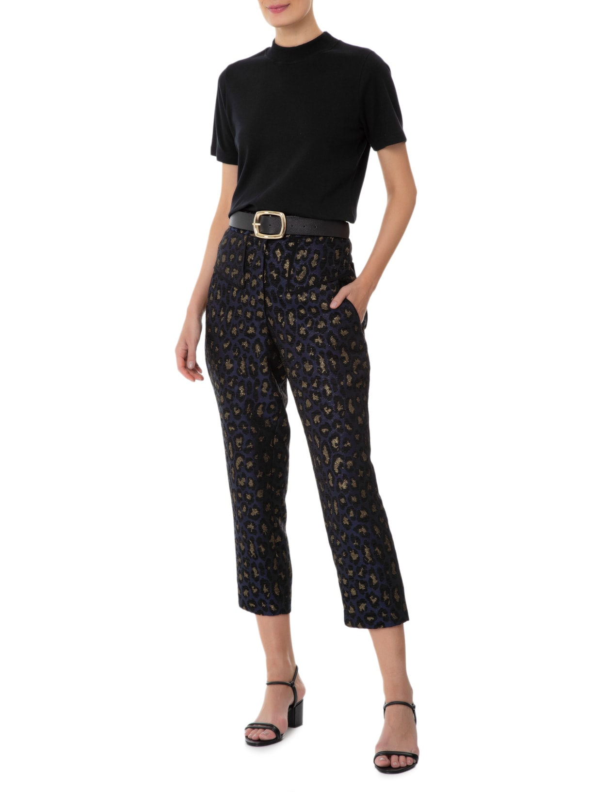 Sandália Feminina Salto Bloco Carmen Tiras Preto Schutz