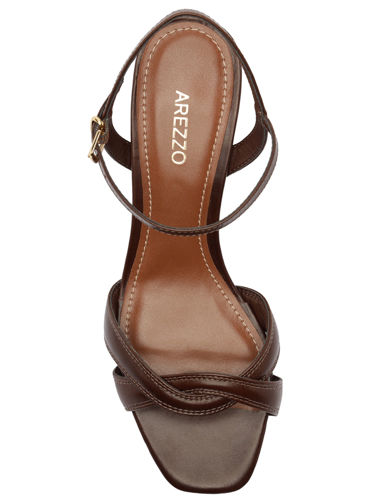 Arezzo Sandália Feminina Salto Bloco Marrom - Main Image