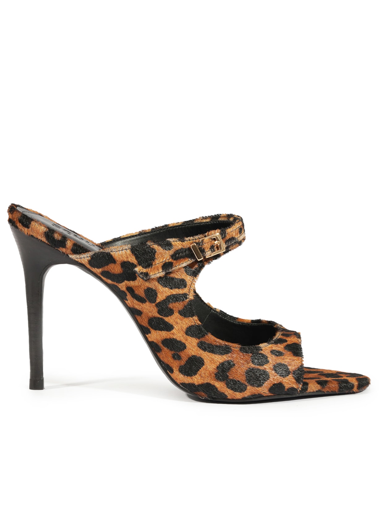 Sandália Feminina Salto Fino Alto Couro - Animal Print