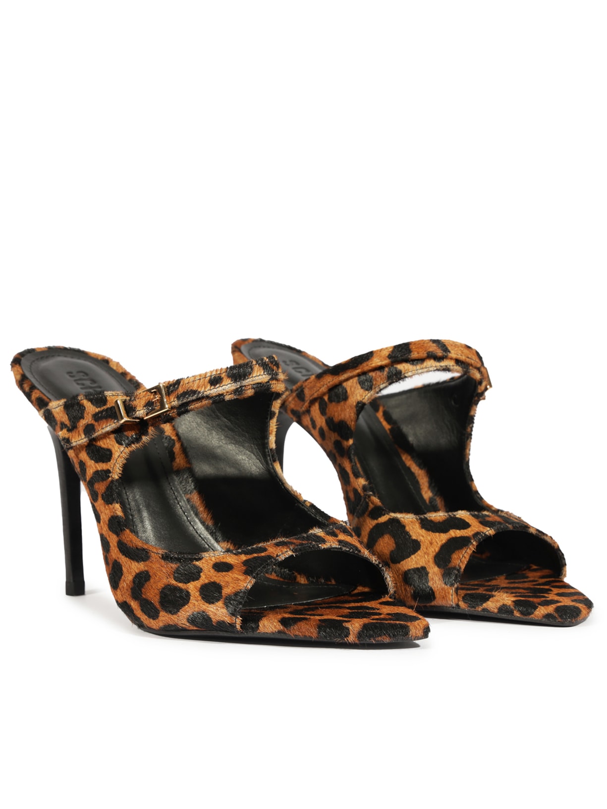 Sandália Feminina Salto Fino Alto Couro Animal Print Schutz