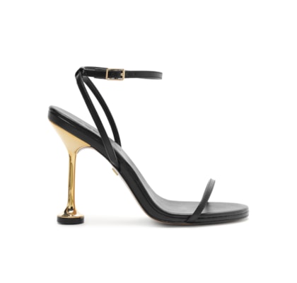 Sandália Feminina Salto Fino Nappa Valencia - Preto