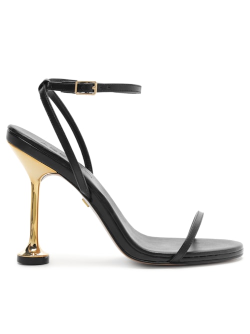 Sandália Feminina Salto Fino Nappa Valencia - Preto