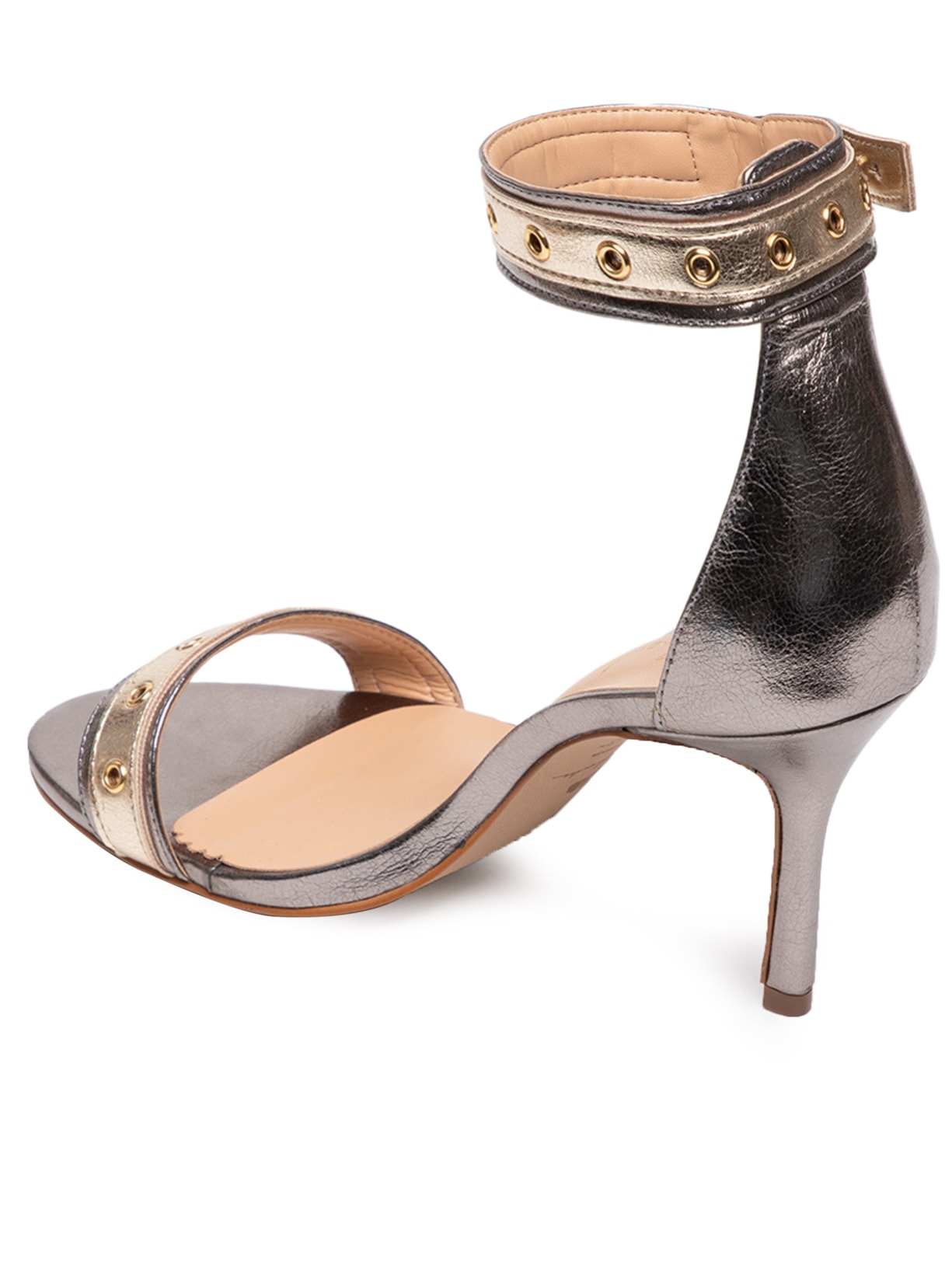 Sandália Feminina Salto Fino Prata Luiza Barcelos + Maria Rudge