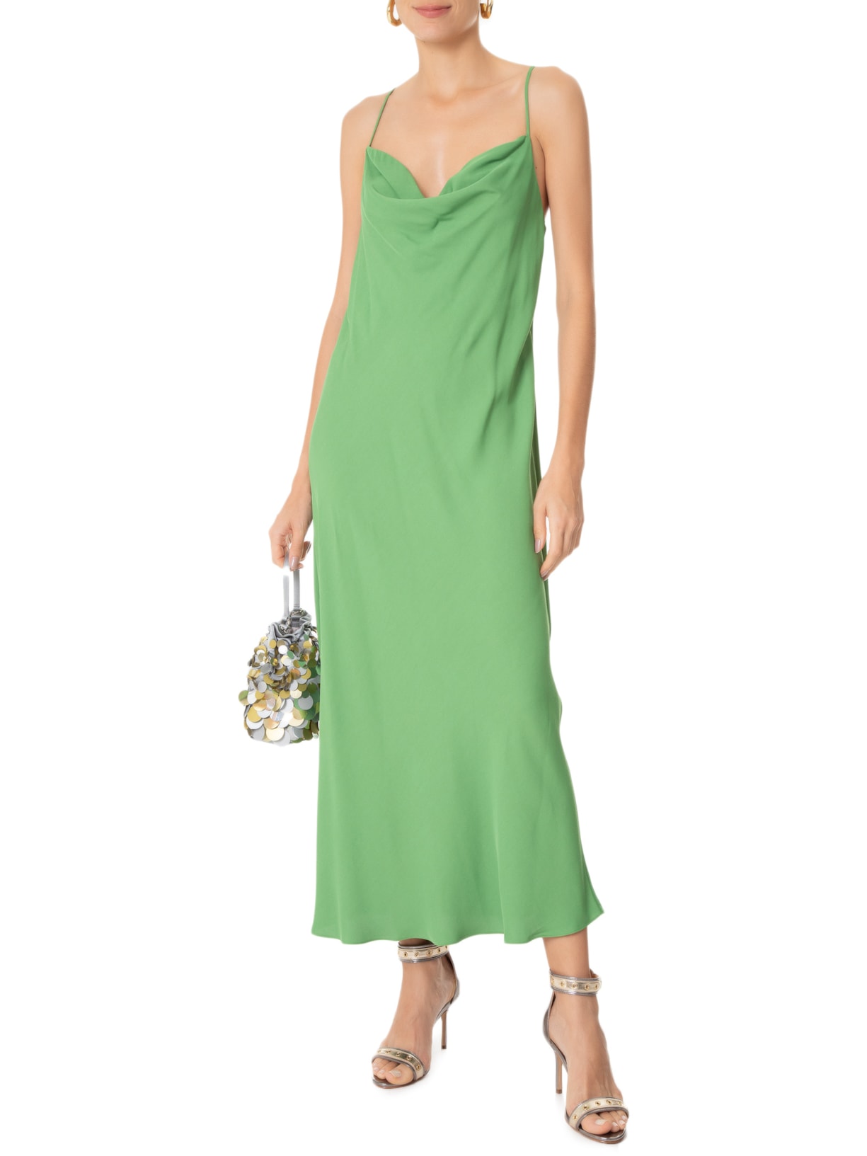 Sandália Feminina Salto Fino Prata Luiza Barcelos + Maria Rudge