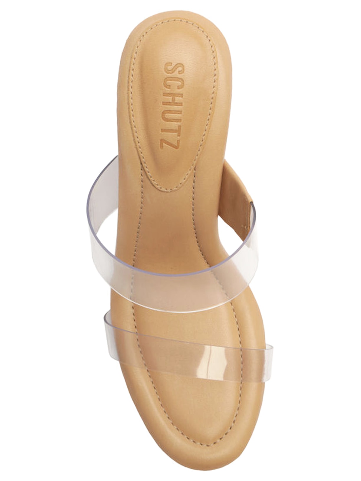 Sandália Feminina Salto Geométrico Bege Schutz