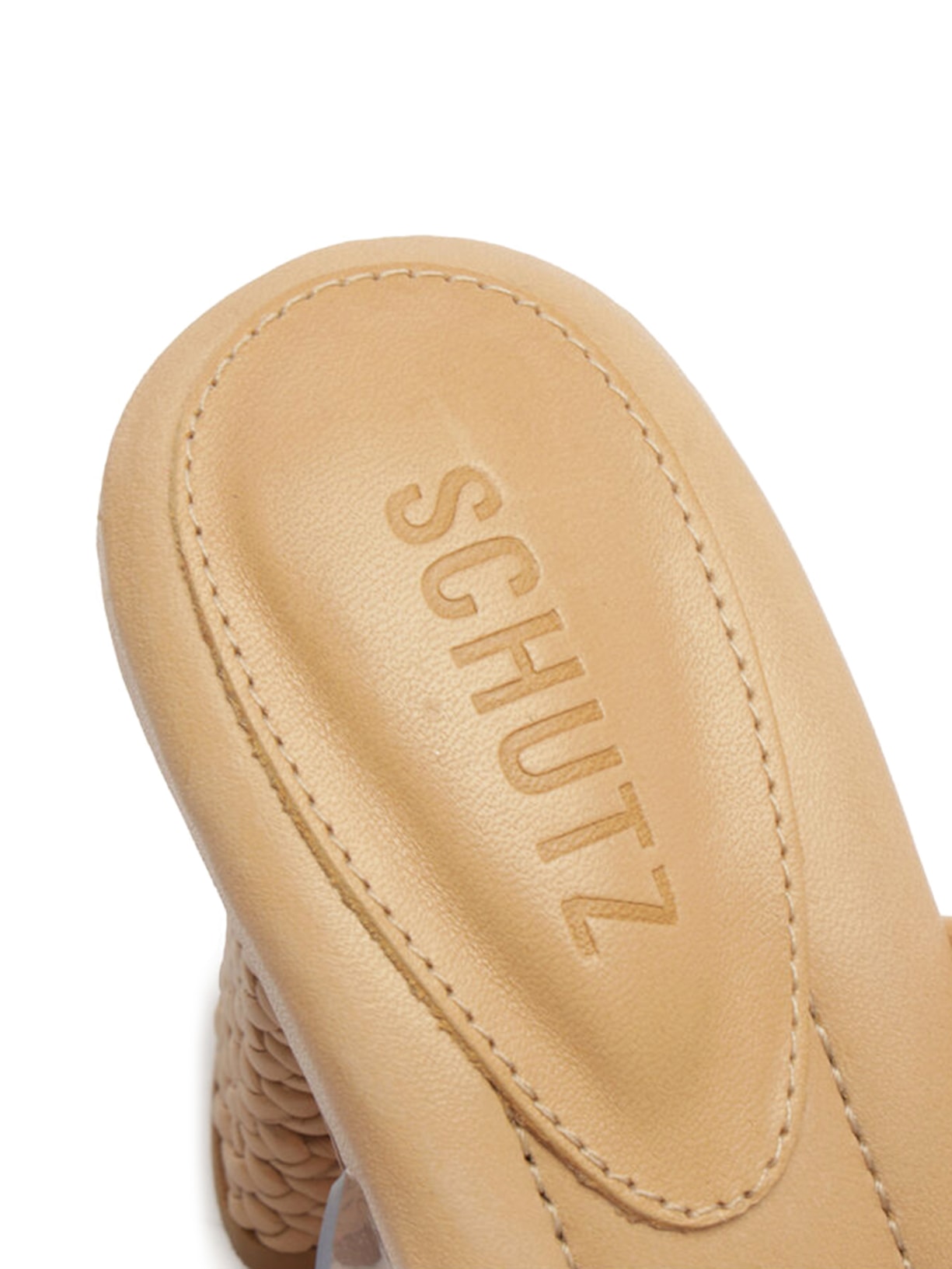 Sandália Feminina Salto Geométrico Bege Schutz