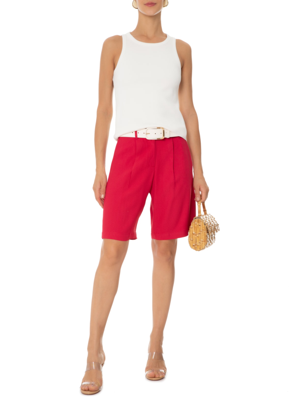 Sandália Feminina Salto Geométrico Bege Schutz