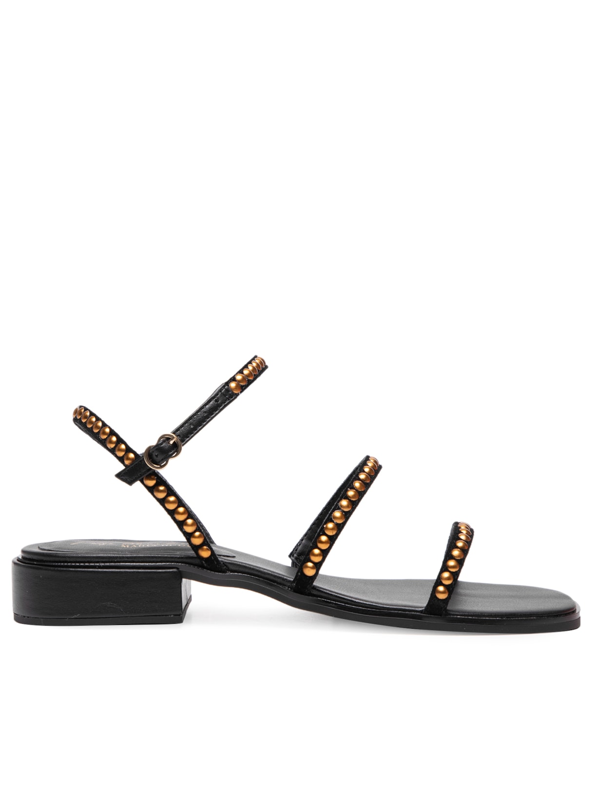 Sandália Feminina Salto Grosso Baixo - Preto